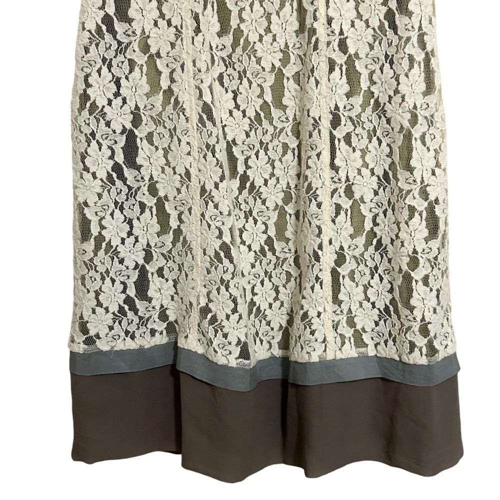 SUNDANCE Boho Ivory Lace Silk Trim Sleeveless A-Line Orly Dress 6 - Picture 8 of 16